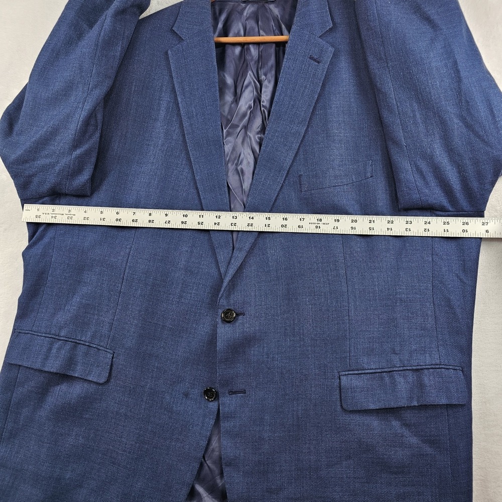 Ralph Lauren LRL Blazer Men's 52R Sport Coat Jacket Polyester Linen Blend Blue - Picture 7 of 12